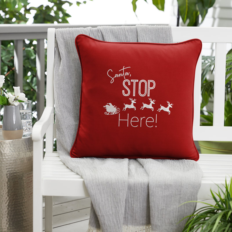 Embroidered Sunbrella® Outdoor Throw Pillow