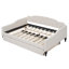 Lit de jour double avec lit gigogne simple, beige