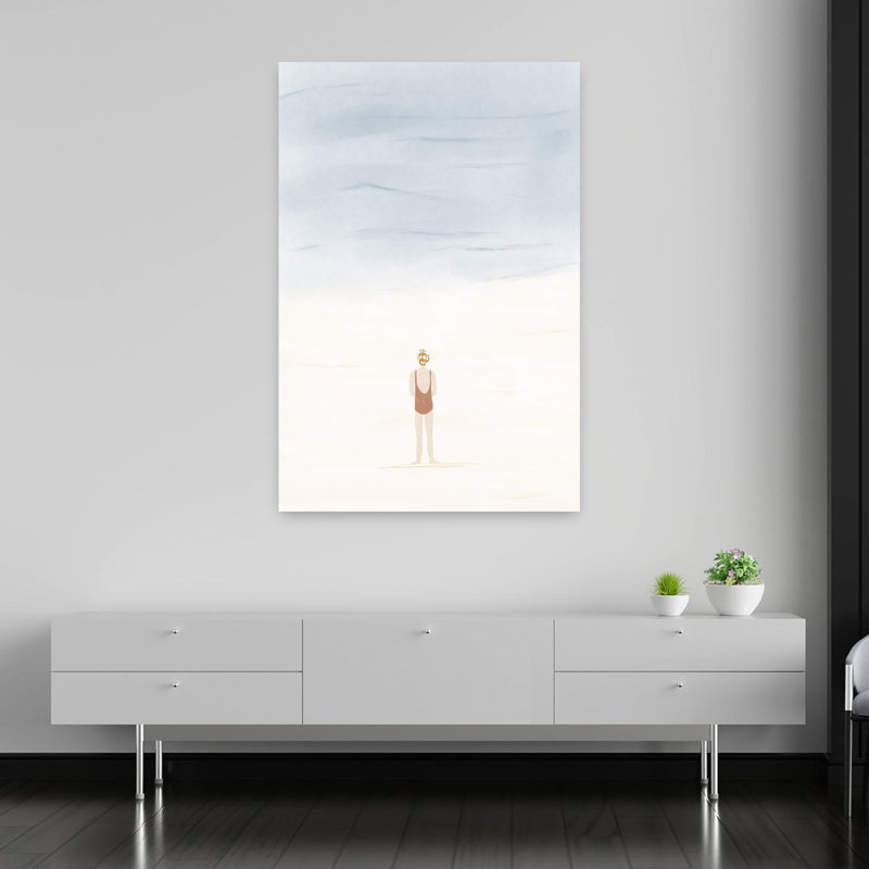 Art contemporain, art mural plage contemporaine, H 60 po x l 40 po