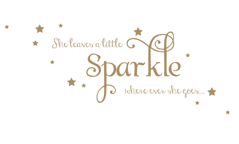 Décalcomanie murale sparkle, H 15 po x l 36 po x P 0,01 po, Brun pâle