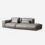 Canapé modulaire gris en cuir véritable