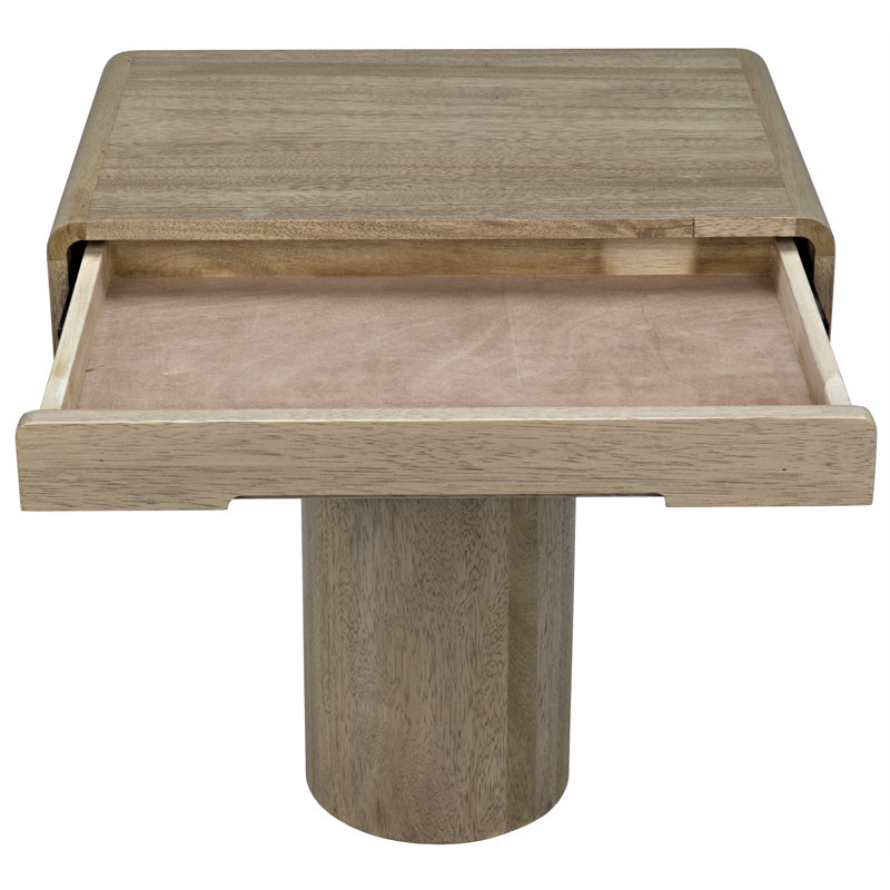 Langford Solid Wood End Table with Storage
