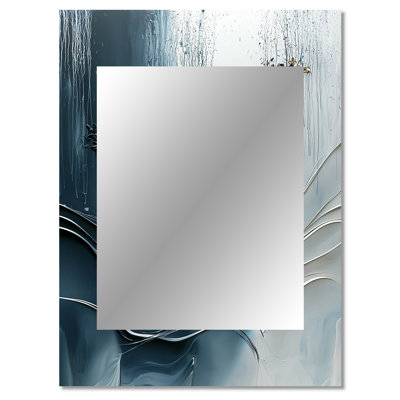 Blue And White Herbs Spiral Garden I - Herbs Decorative Wall Mirror, Traditional Mirror, Printed Metal Art