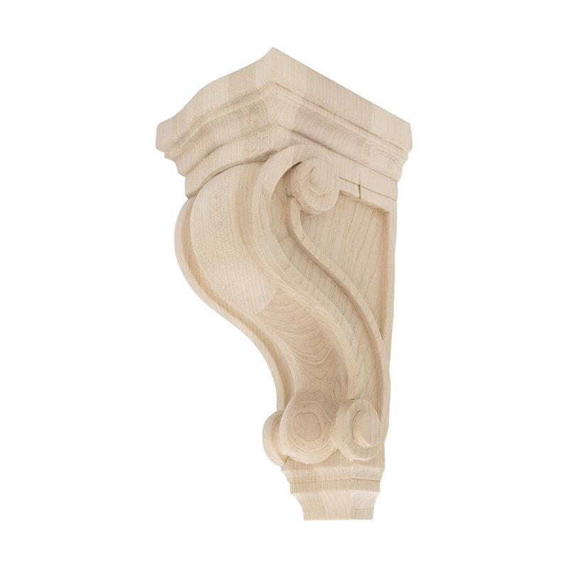 Corbeau en bois massif classique 10-1 / 2 po x 4-7 / 8 po x 5-1 / 4 po, Érable dur
