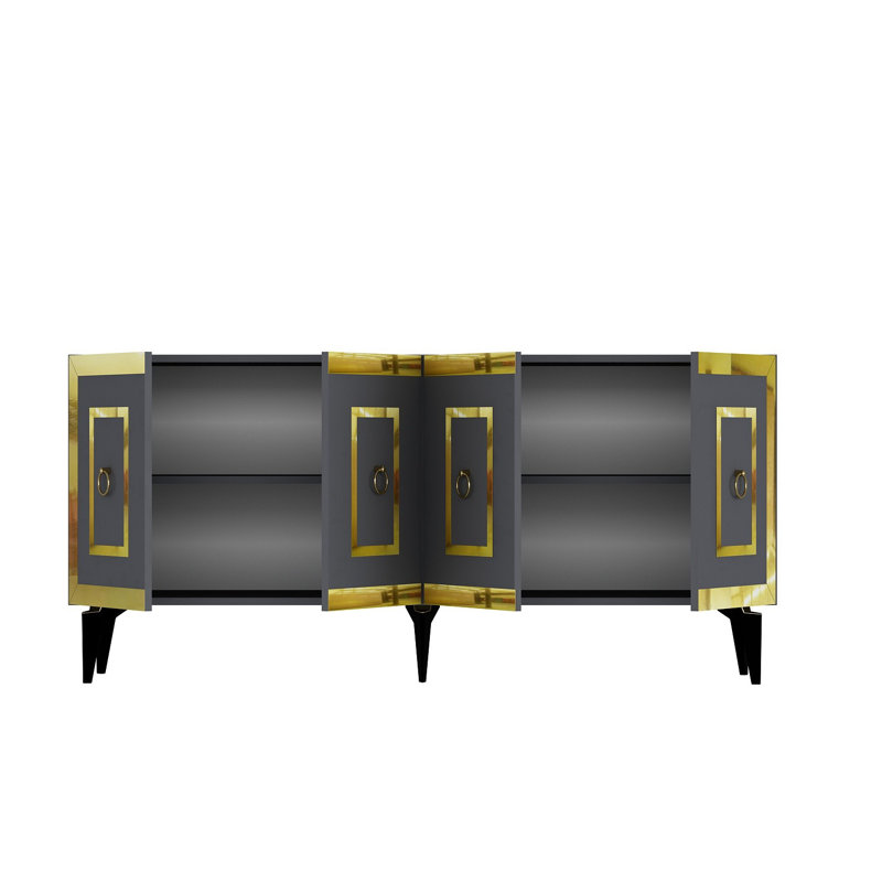 Brylyn 150cm Console Table, Grey/Gold