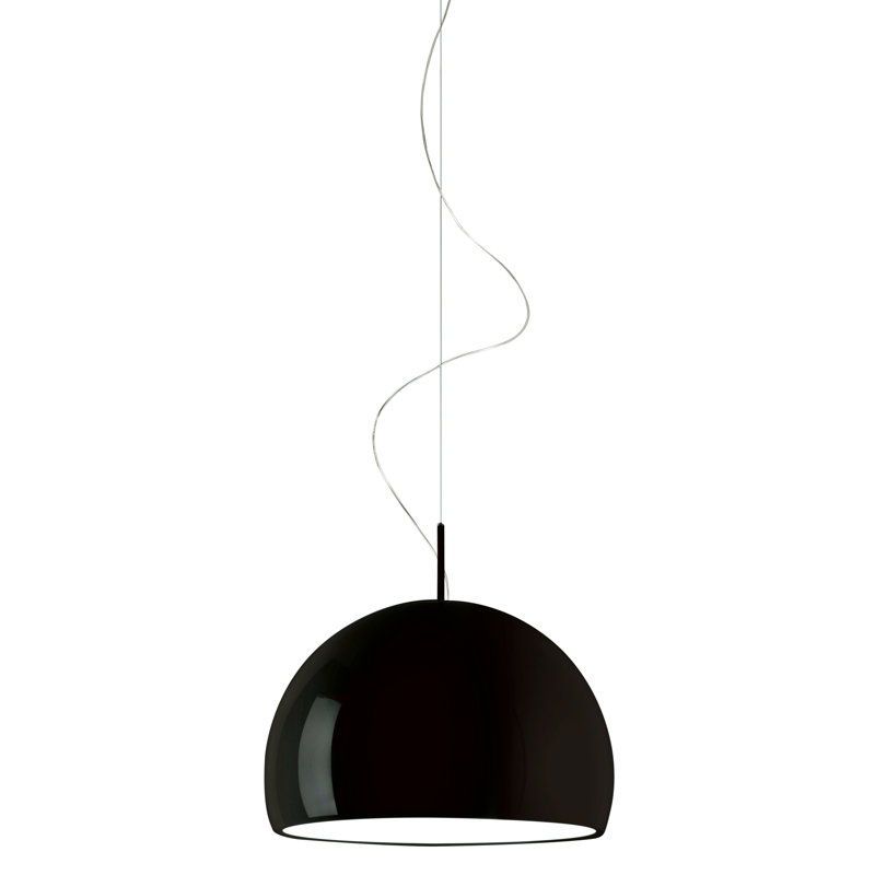 Biluna 3 - Light White Dome Pendant, Glossy Black