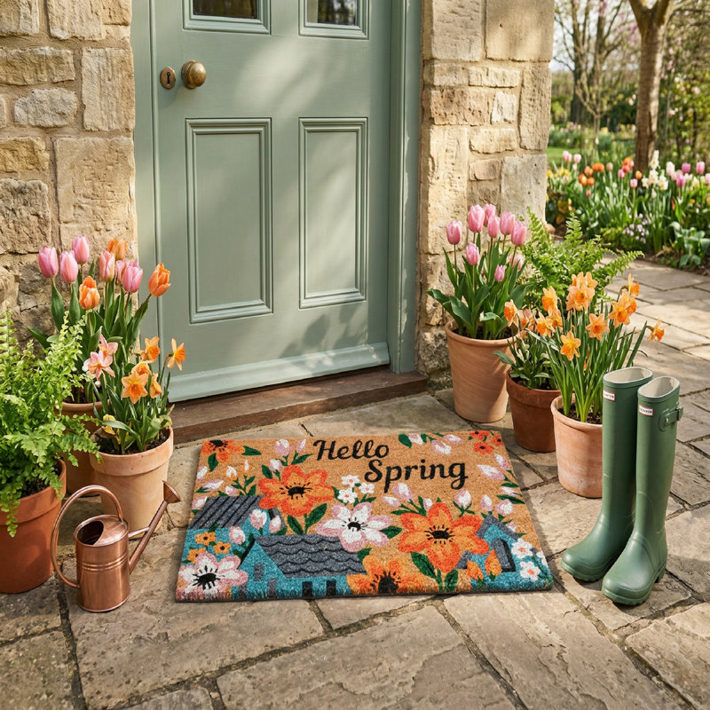 Paillasson en fibre de coco - Hello Spring