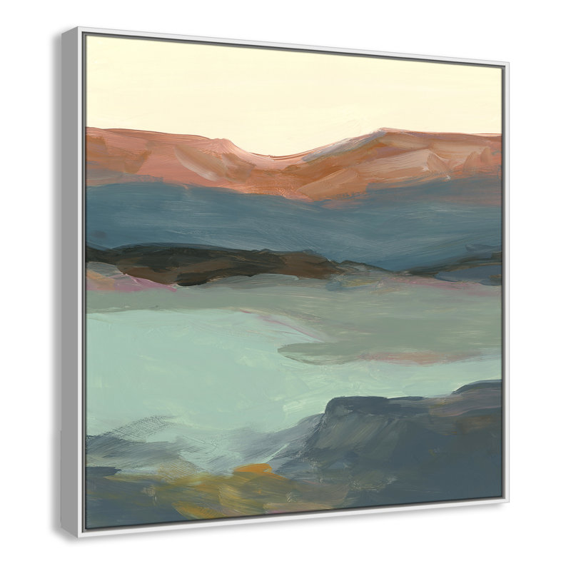 Euzelia Rolling Bluffs by Carol Robinson - Painting Print, Picture Framed Canvas, 37.5" H x 37.5" W, Gold