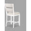 Table de salle à manger rétro 7 pièces à hauteur de comptoir avec table blanche, support à vin, chaises rembourrées et rangement de tiroir - fonctionnelle pour le rangement rectangulaire à finition d'espace
