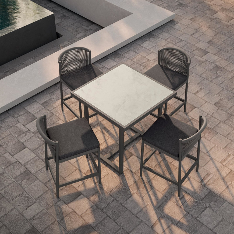 Pavia 35" Bar Table - Dekton Top, Charcoal, Albarium
