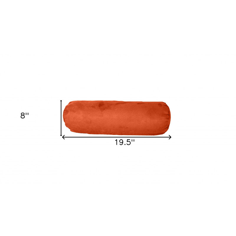 Coussin décoratif en microsuède fuchsia 8 po x 20 po, Orange brûlé