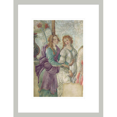 Detail of Venus and the Graces offering gifts to a young by Sandro Botticelli -Framed Giclee Print