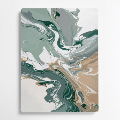 Abstrait art fluide 56, art mural en métal brun