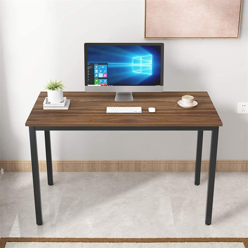 Laege Metal Base Writing Desk, Black, Walnut