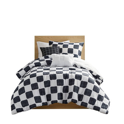 Full/Queen Checkered Comforter Set
