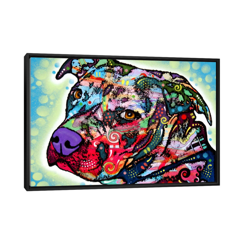 « bulls eye », impression sur toile, H 18 po x l 26 po x P 1,5 po, Toile avec cadre noir