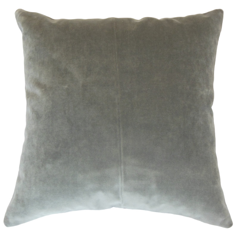 Coussin en coton Caly, Hauteur (18 po) x largeur (18 po), Gris