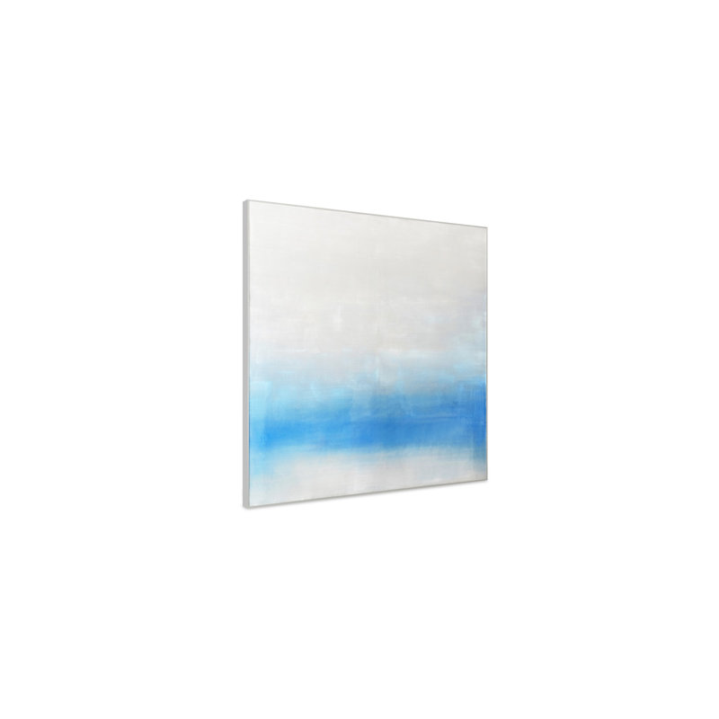 Peinture matinale encadrée, palette bleue