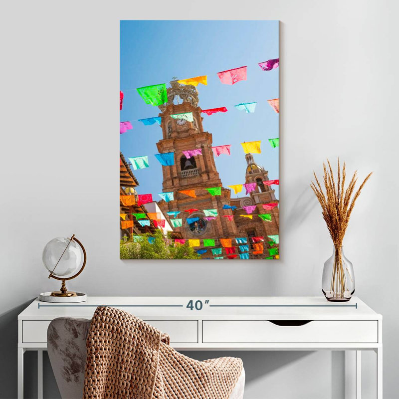 Église colorée Adella de Vallarta, H 30 po x l 20 po