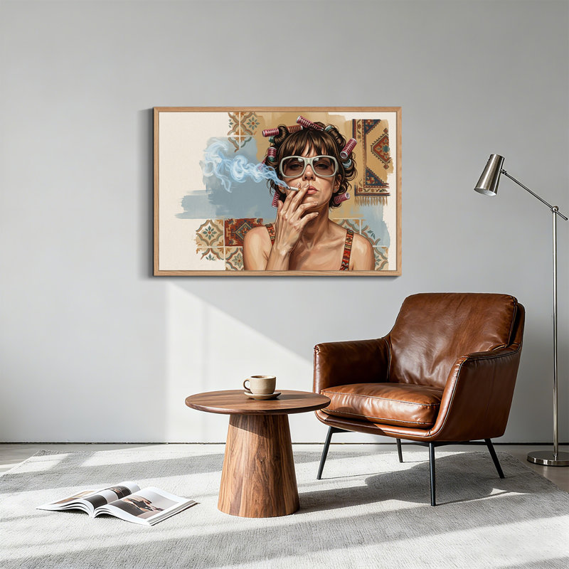 «Woman in Hair Rollers», art mural sur toile, 18"H x 24"W