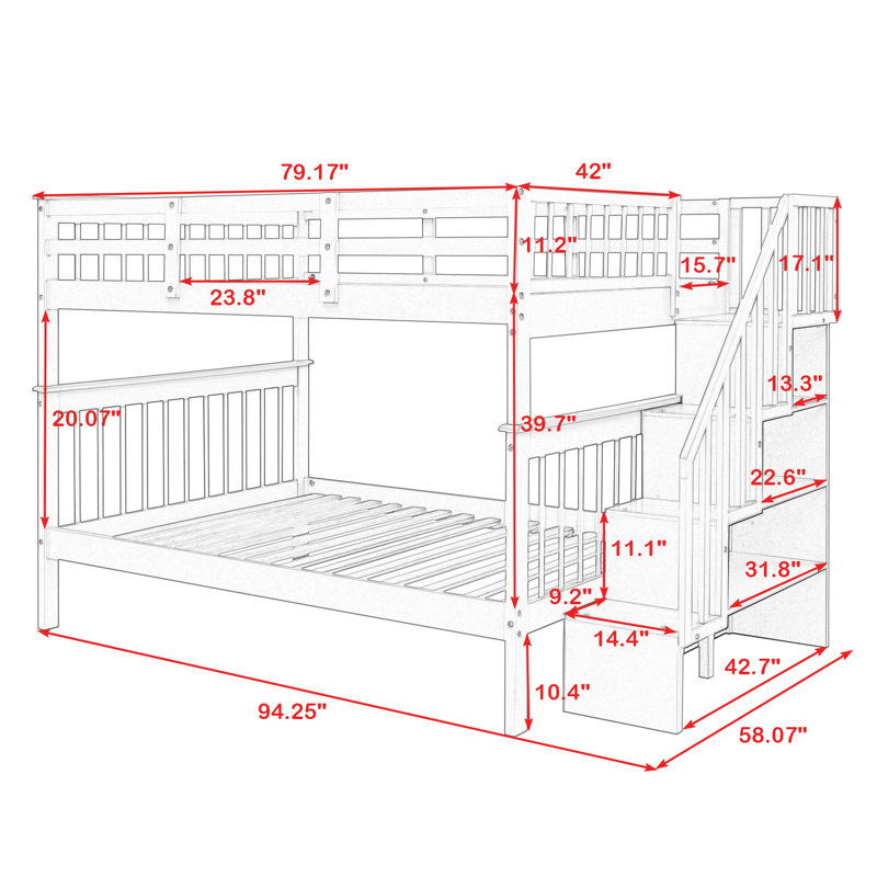 Kemper Kids Full Over Full Bunk Bed, White