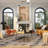 The Novogratz Canvas Textured Abstract Living Room Framed Wall Art with Tan Ribbed Curve Shapes