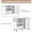 Chariot de cuisine avec plateau en bois manufacturé Adriaens