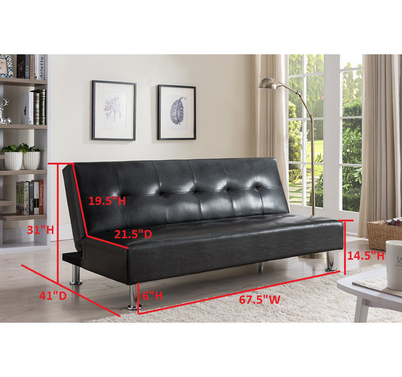 Lehmon 67.5" Convertible Sofa Bed Sleeper