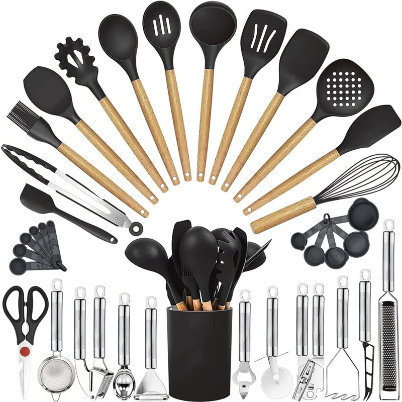 35 ustensiles de cuisine, ensemble d'ustensiles de cuisine en silicone
