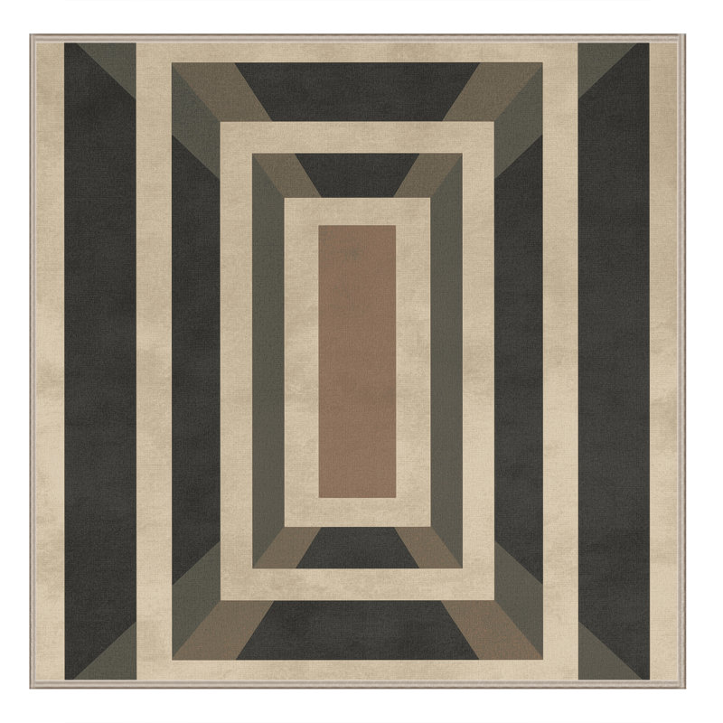 Tapis beige moelleux moelleux et moelleux moderne, 8' Square