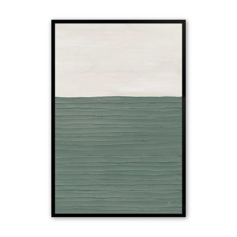 16 "x 16" texturé, échos d'émeraude v2, impression, H 37 po x l 25 po x P 1,25 po, Cadre noir satiné