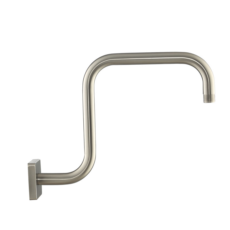 Goosneck Square Shower Arm, Satin Nickel