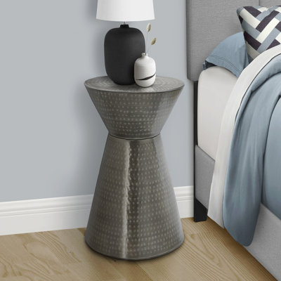 Table d'appoint, tambour, côté, bout, table de chevet, lampe, métal, contemporain, moderne