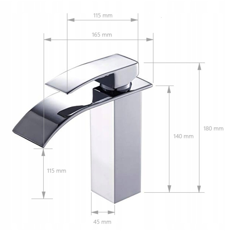 Stm Washbasin Faucet Countertop Waterfall Chrome Wt0770