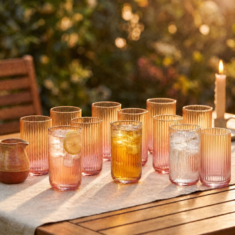 Ribbed Glassware Set