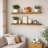 Solid Wood Floating Shelves，Rustic Wooden Wall Shelves-501930268-497772438