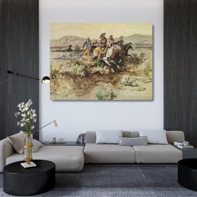 Red Barrel Studio® Russell, Charles Marion Gallery Wrapped Canvas Art Titled: The Posse