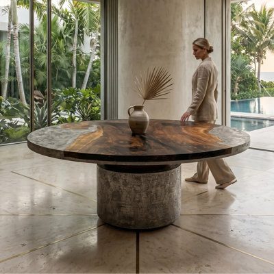 Eleadora Walnut Round Dining Table