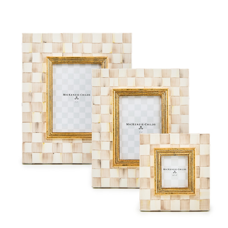 Mocha Check Frame, 5" W x 7" H
