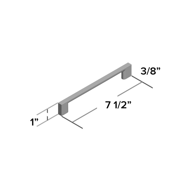 Sutton Bar Pull, Polished Chrome, 3 3/4"