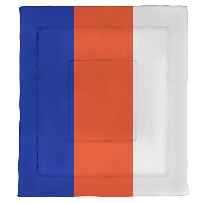 Édredon réversible simple en microfibre College Stripes South Bend, Édredon simple TG, Bleu/orange