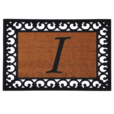 Tapis pour porte d'extérieur monogramme 25 po x 19 po Tanda