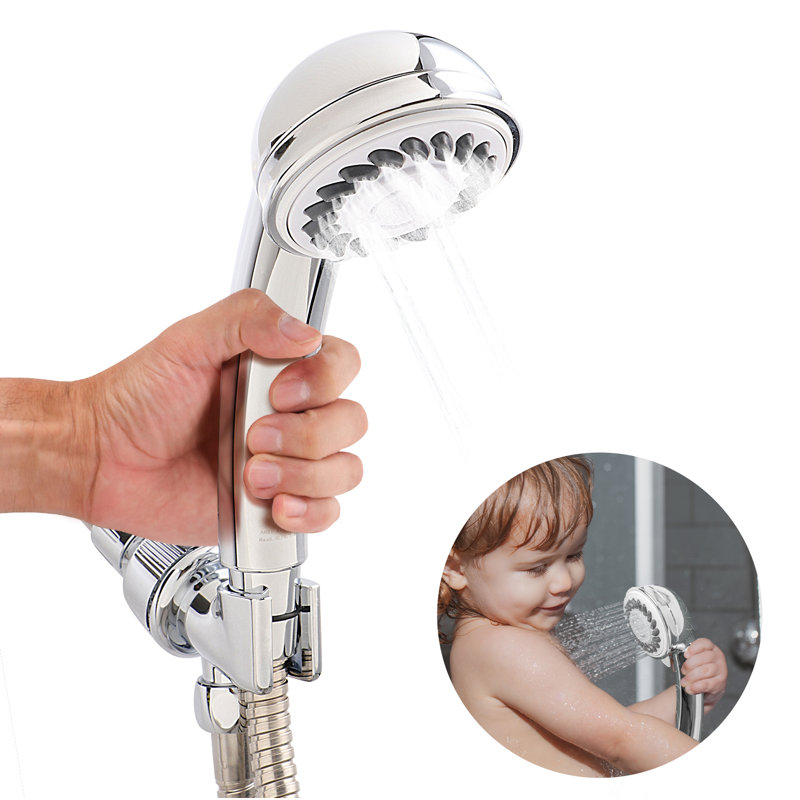 Pomme de douche à 3 fonctions de massage, pomme de douche à main chromée facile à nettoyer
