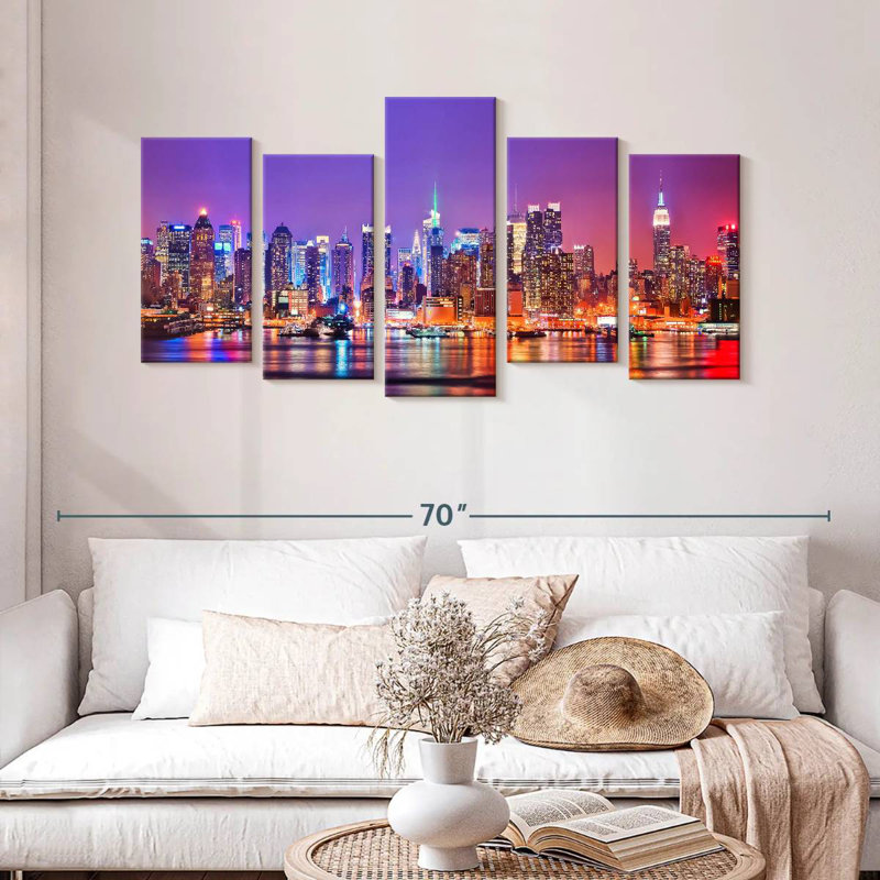  «New York At Night», H 27 po x l 54 po