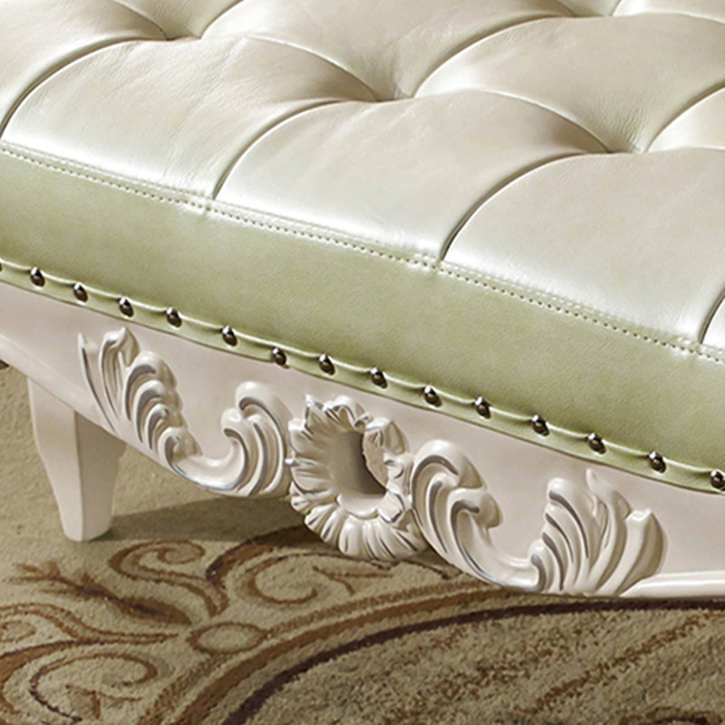 Banc rembourré en cuir véritable European Luxury