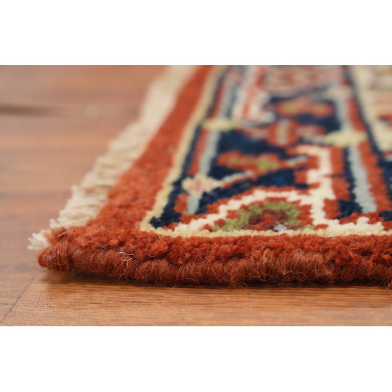 Tapis traditionnel orange en laine médaillon 2 x 3