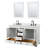 Deborah 60'' Double Bathroom Vanity with Marble Top-40064733-80200768