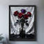 Art mural rétro noir encadré rose mortuaire, impressions de style gothique foncé-309798971
