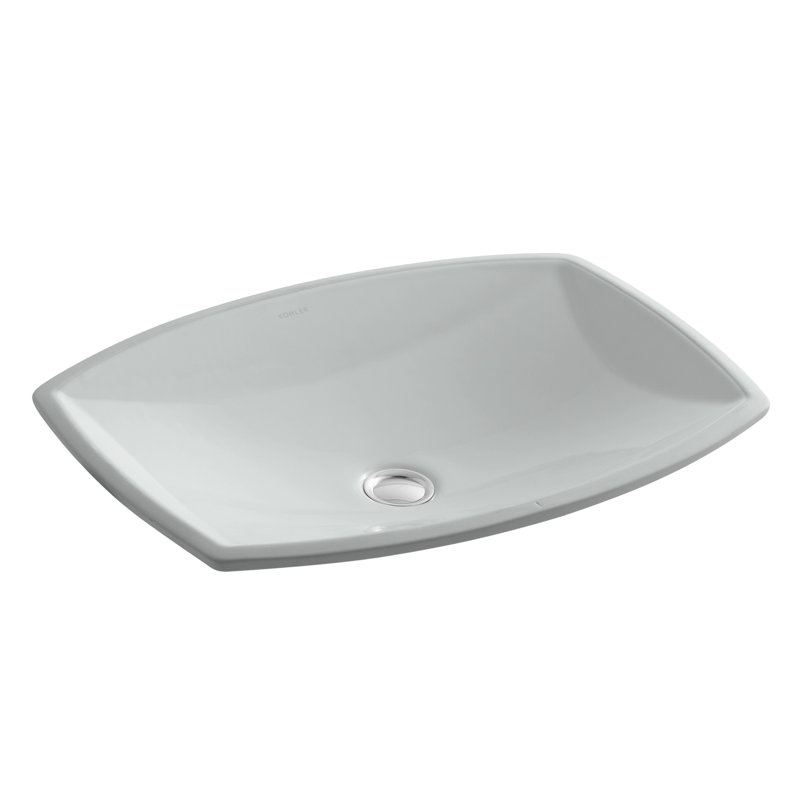 Kelston Ceramic Specialty Undermount Bathroom Sink with Overflow, Ice™ Gray