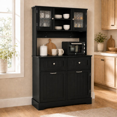 Kitchen Pantry Cabinet With Adjustable Shelves, for Kitchen, Living Room